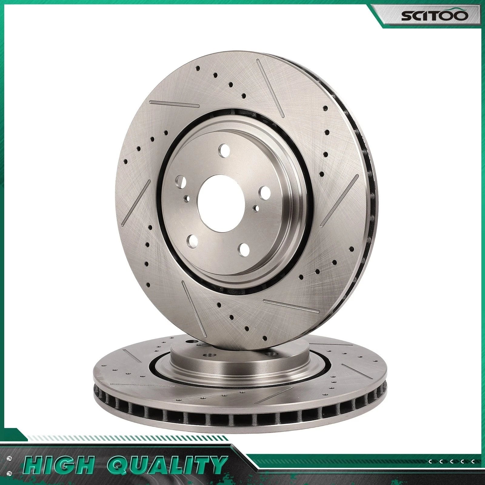 Front Drilled Slotted Brake Rotors for Lexus NX200t NX300h RX350 (2010–2015)