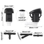 2X Windshield Washer Nozzles with 2.5m Hose Kit for Dodge  68269108AA 5182367AA