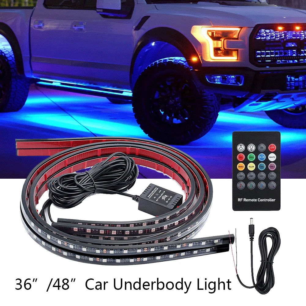 Set of 4 RGB Under Car Strip Lights for Universal Vehicles (LED)
