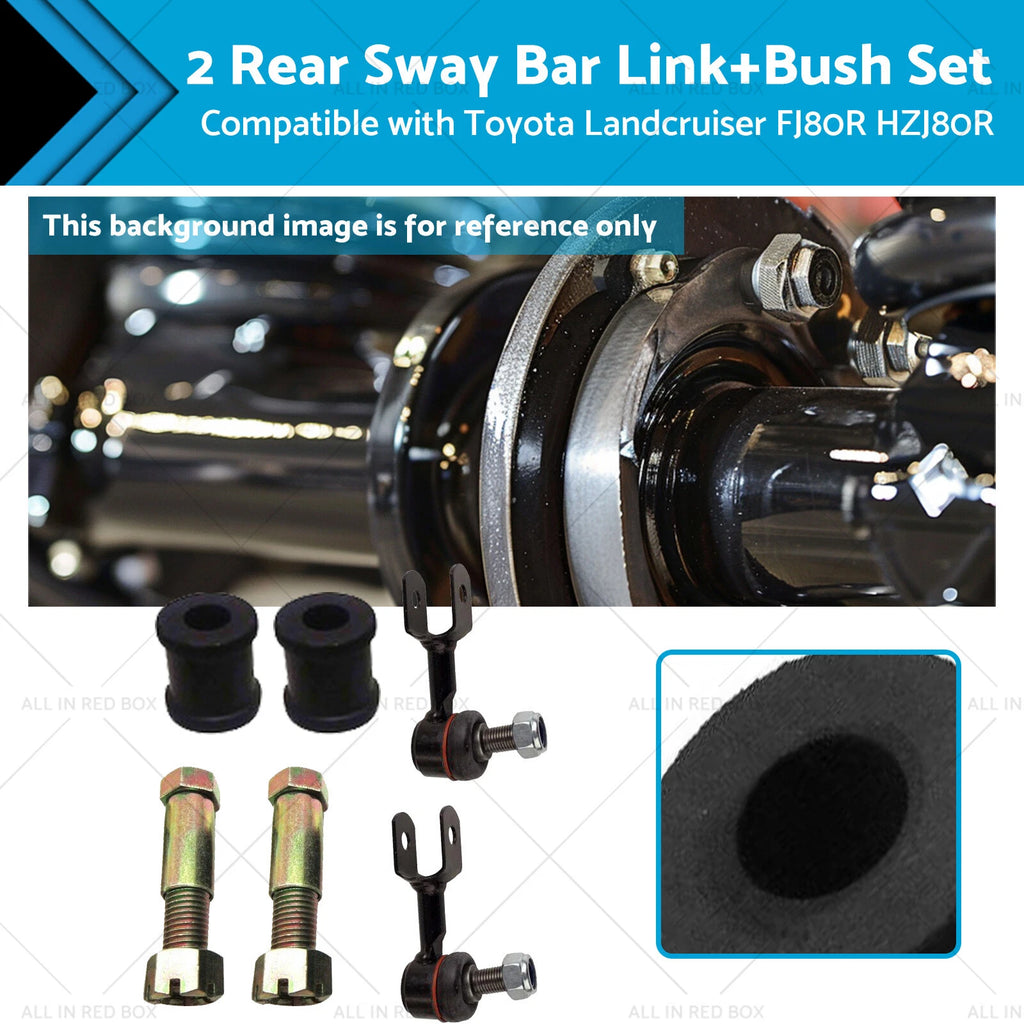2X Rear Sway Bar Link + Bush for Toyota Landcruiser FJ80R HZJ80R (1992–2019)