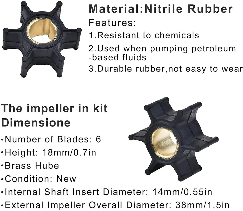 Water Pump & Impeller Repair Kit for Johnson/Evinrude/OMC (394711, 386697)