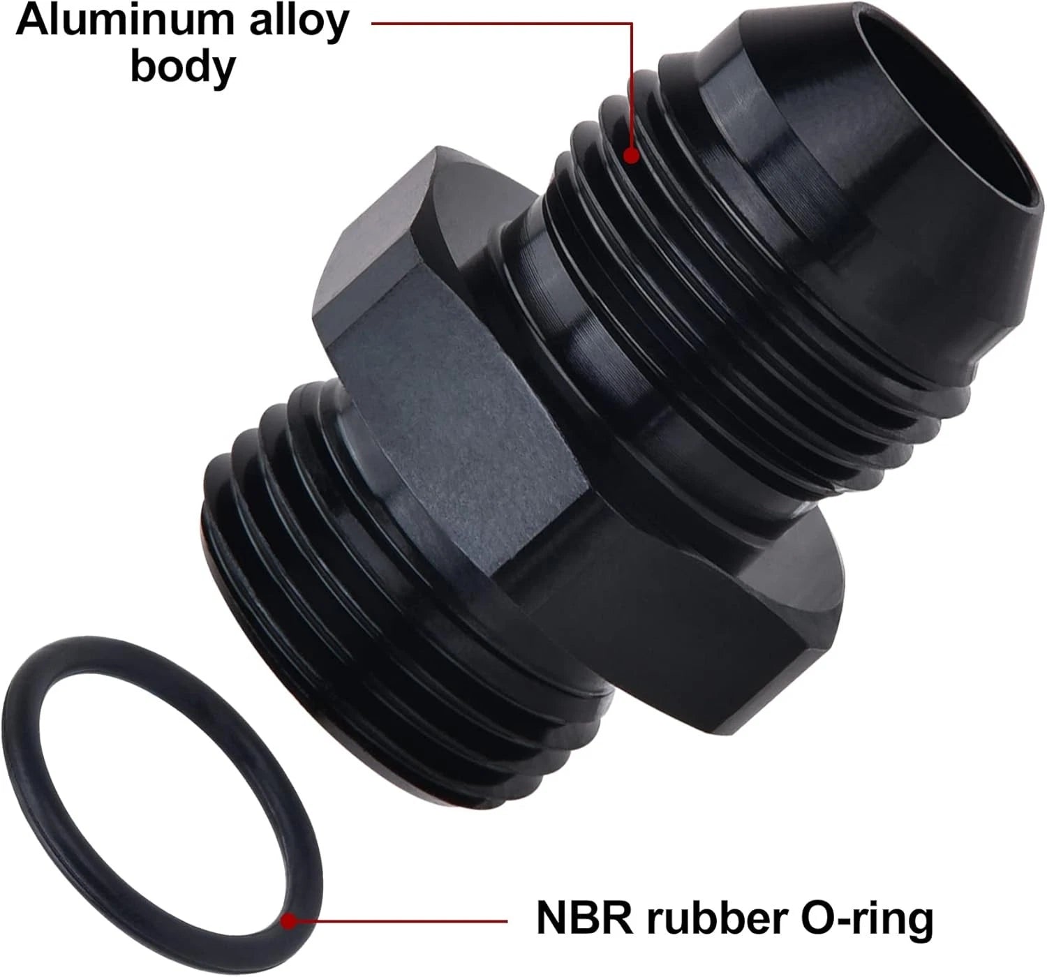 2-Piece 6AN Flare to 6AN ORB Male Fitting for Oil Cooling Lines