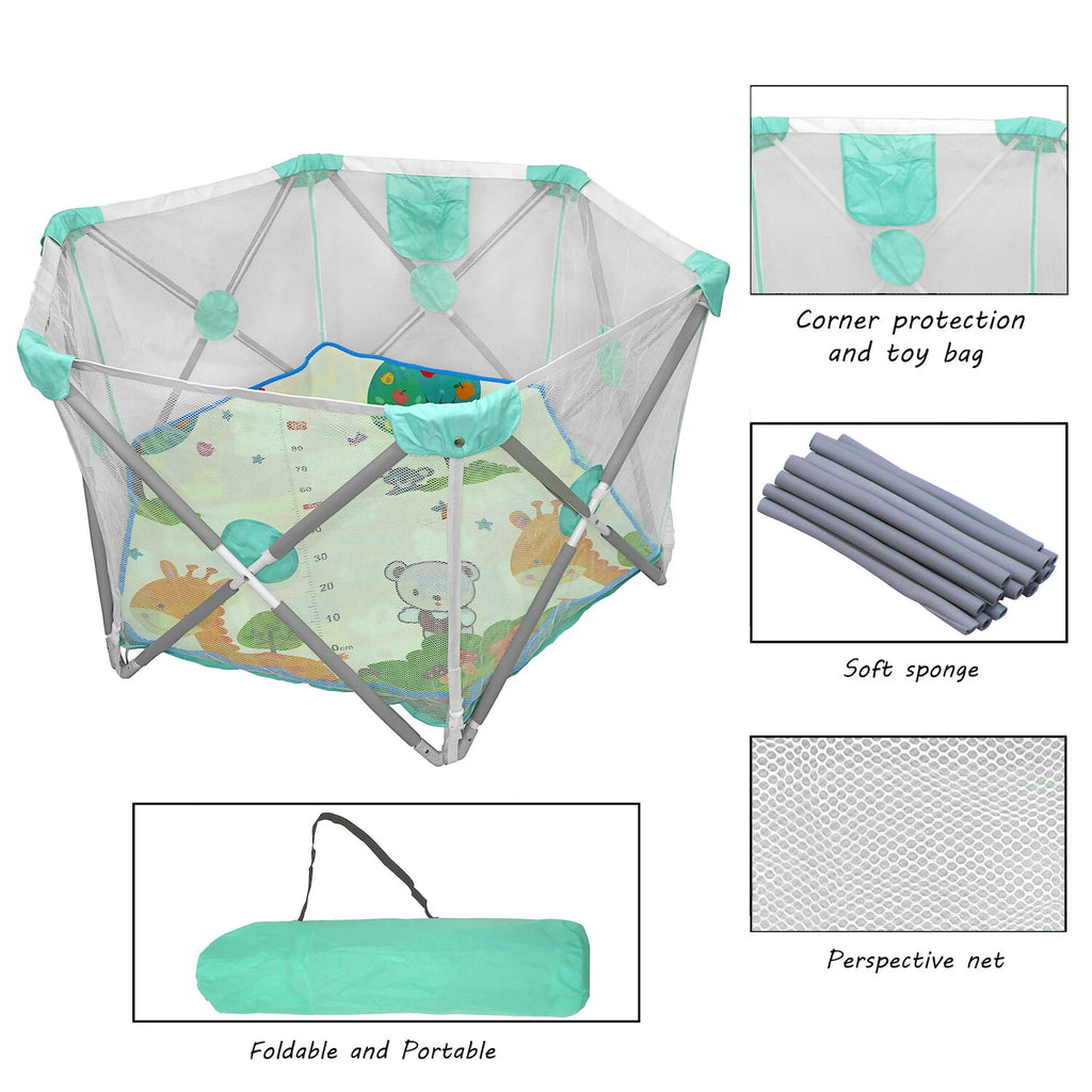 Portable Mesh Playard for Dogs & Kids (Home, Park, Beach)