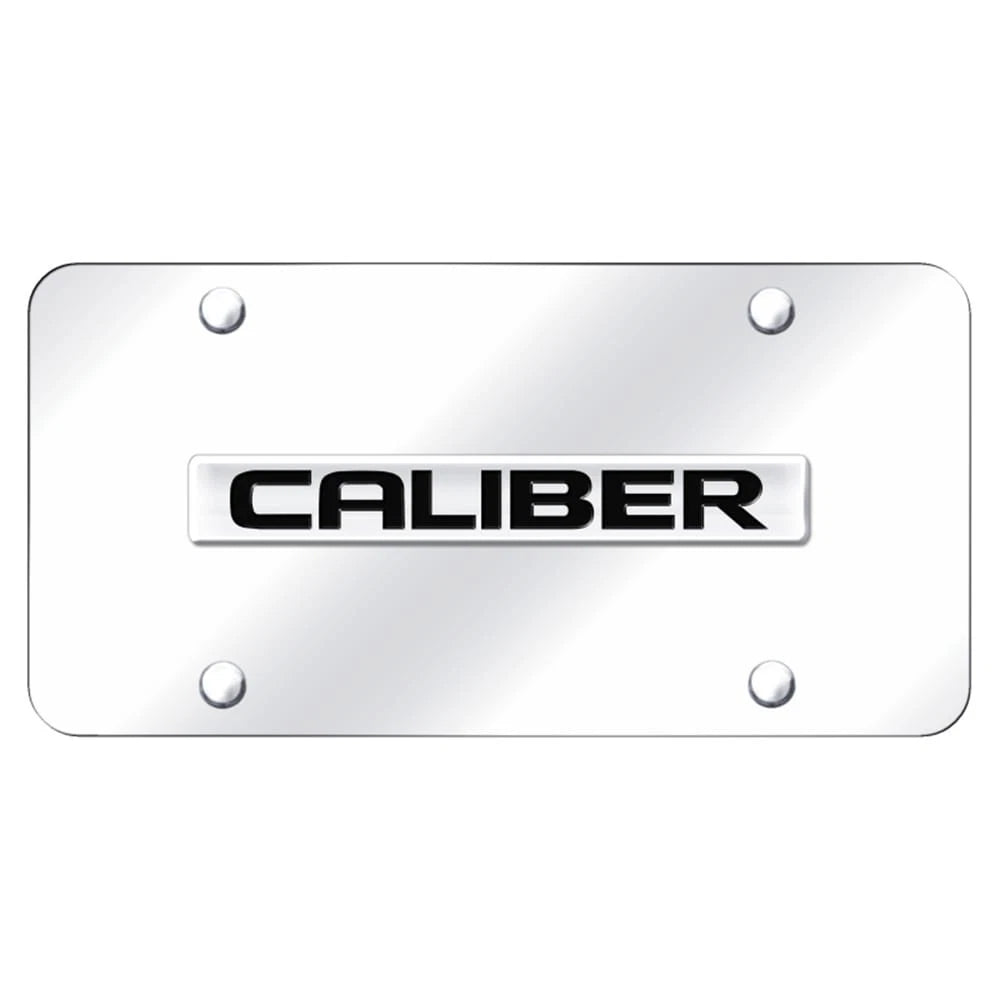 Chrome Name on Chrome License Plate - Officially Licensed for Dodge Caliber