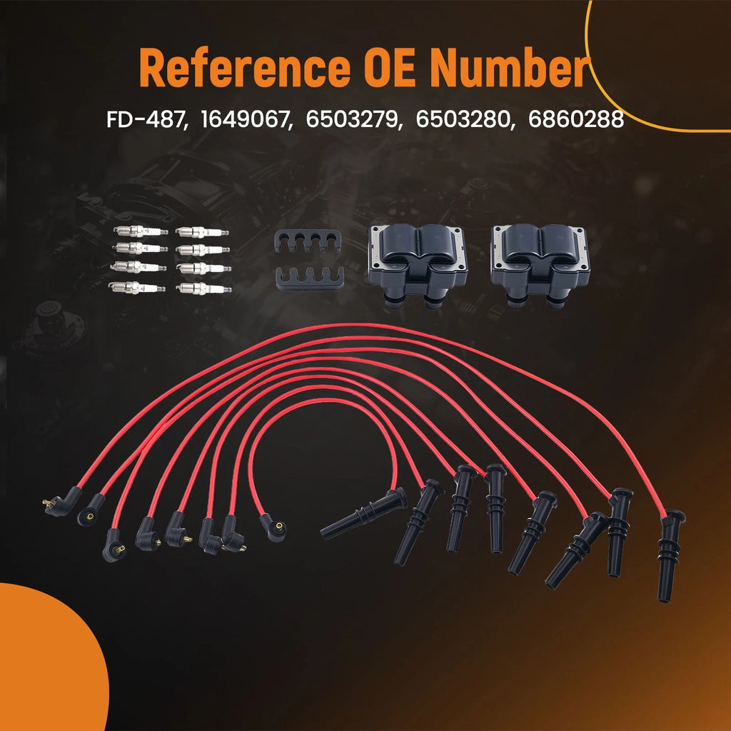 Ignition Coils and Spark Plugs Set for Ford F-250 4.6L V8 (2011–2014)