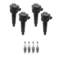 Set of 4 Ignition Coils & Spark Plugs for Hyundai Accent, Kia Rio (1.6L)