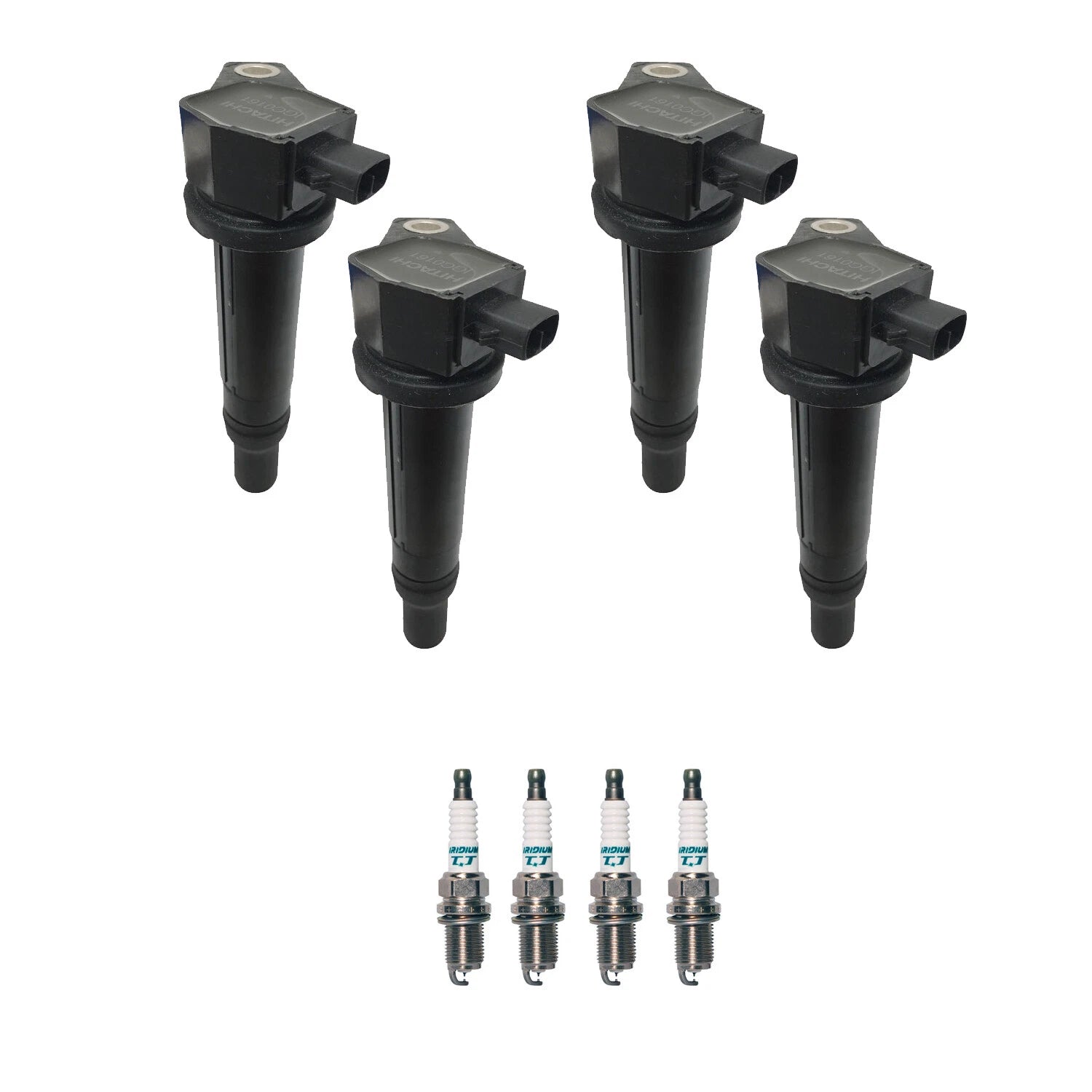 Set of 4 Ignition Coils & Spark Plugs for Hyundai Accent, Kia Rio (1.6L)