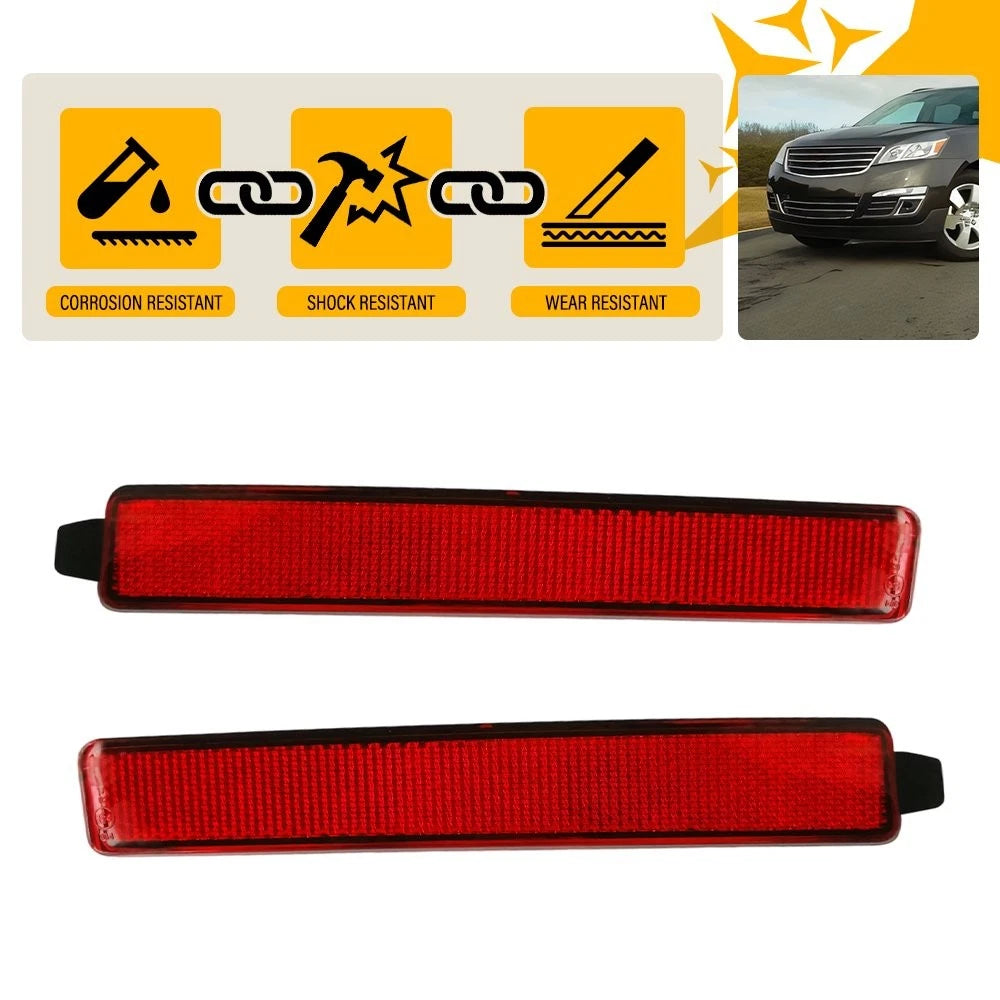 2X Red Lens Rear Bumper Reflectors for Cadillac SRX (2010–2016), Traverse (2009–2012)