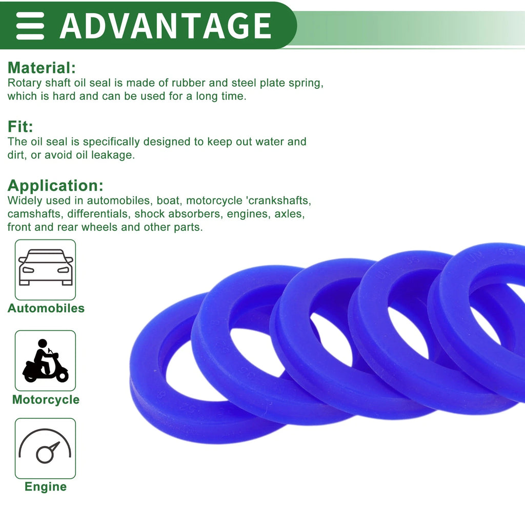 Set of 5 Oil Seal Rotary Shaft Seal 35x52x8mm for Various Models