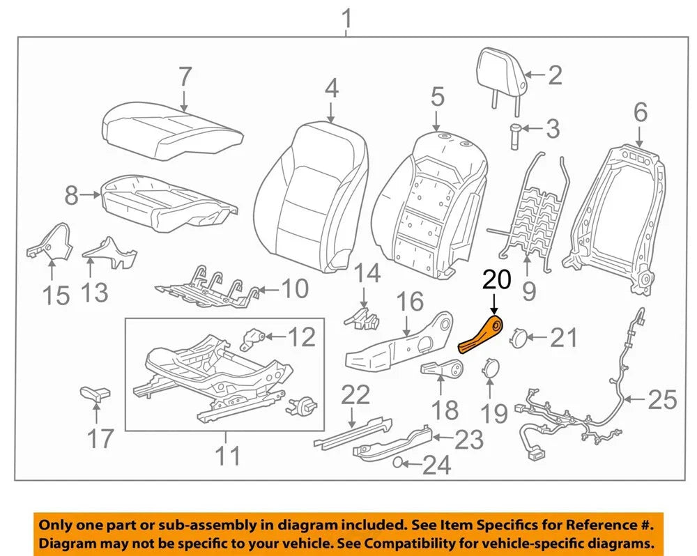 Black Left Seat Adjuster for Buick GMC Chevrolet Cruze (2011-2016)