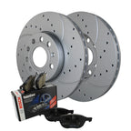 Front Brake Kit 288mm Drilled Disc Rotors & Bosch Ceramic Pads for A3 e-Golf Jetta (2015–2020)
