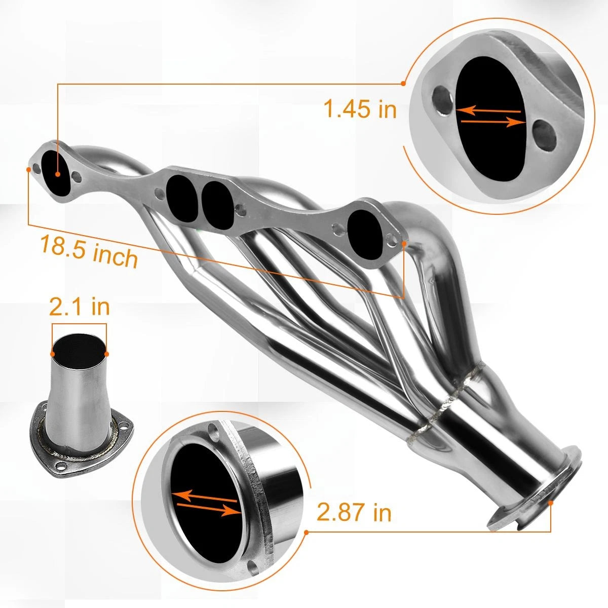 Stainless Steel Clipster Exhaust Header for Chevy SBC Small Block (A/F/G Body)