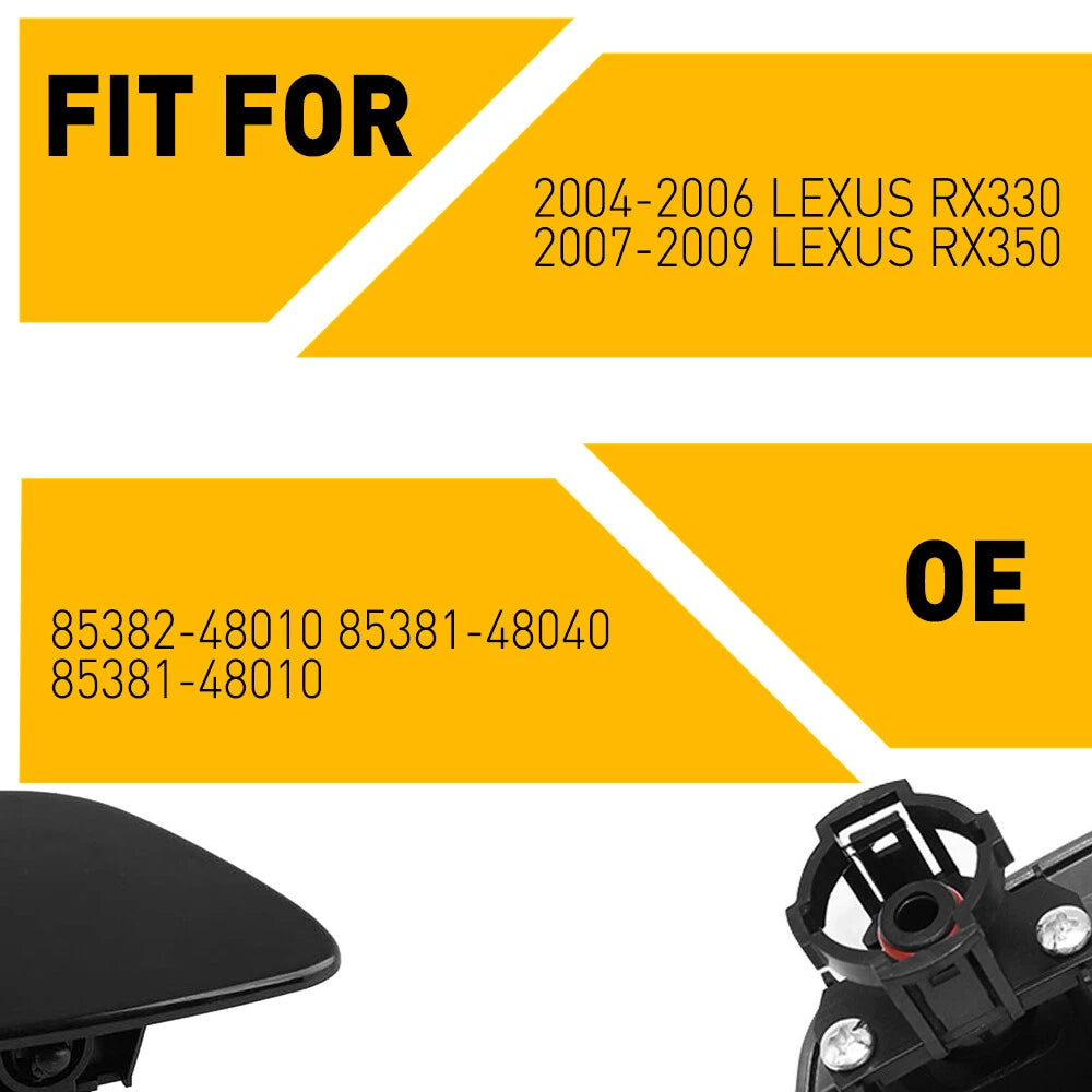 2X Headlamp Washer Nozzle Cover for Lexus RX330 RX350 (2004â2006)
