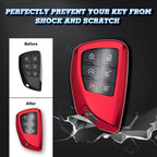 2-Pack Red Soft TPU Key Fob Protector Case for Chevrolet (2015-2025)