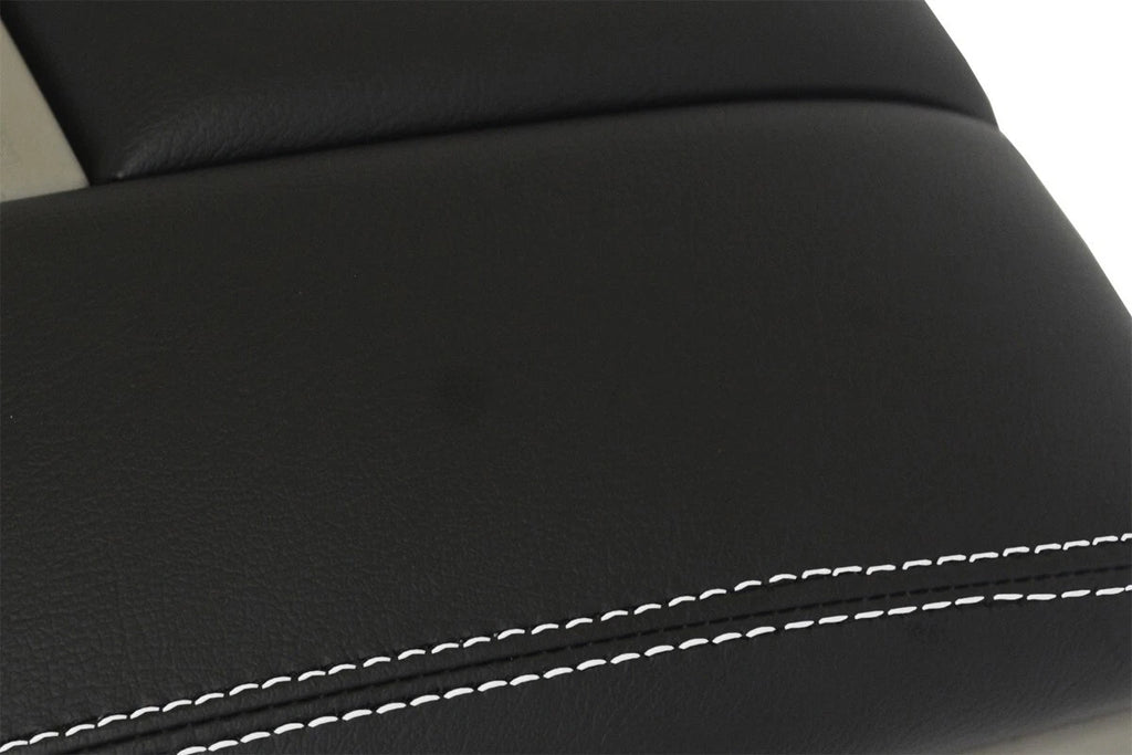 Leather Console Lid Armrest Cover for Audi Q7 (2007–2015) White Stitch