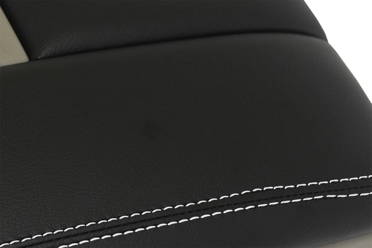 Leather Console Lid Armrest Cover for Audi Q7 (2007–2015) White Stitch