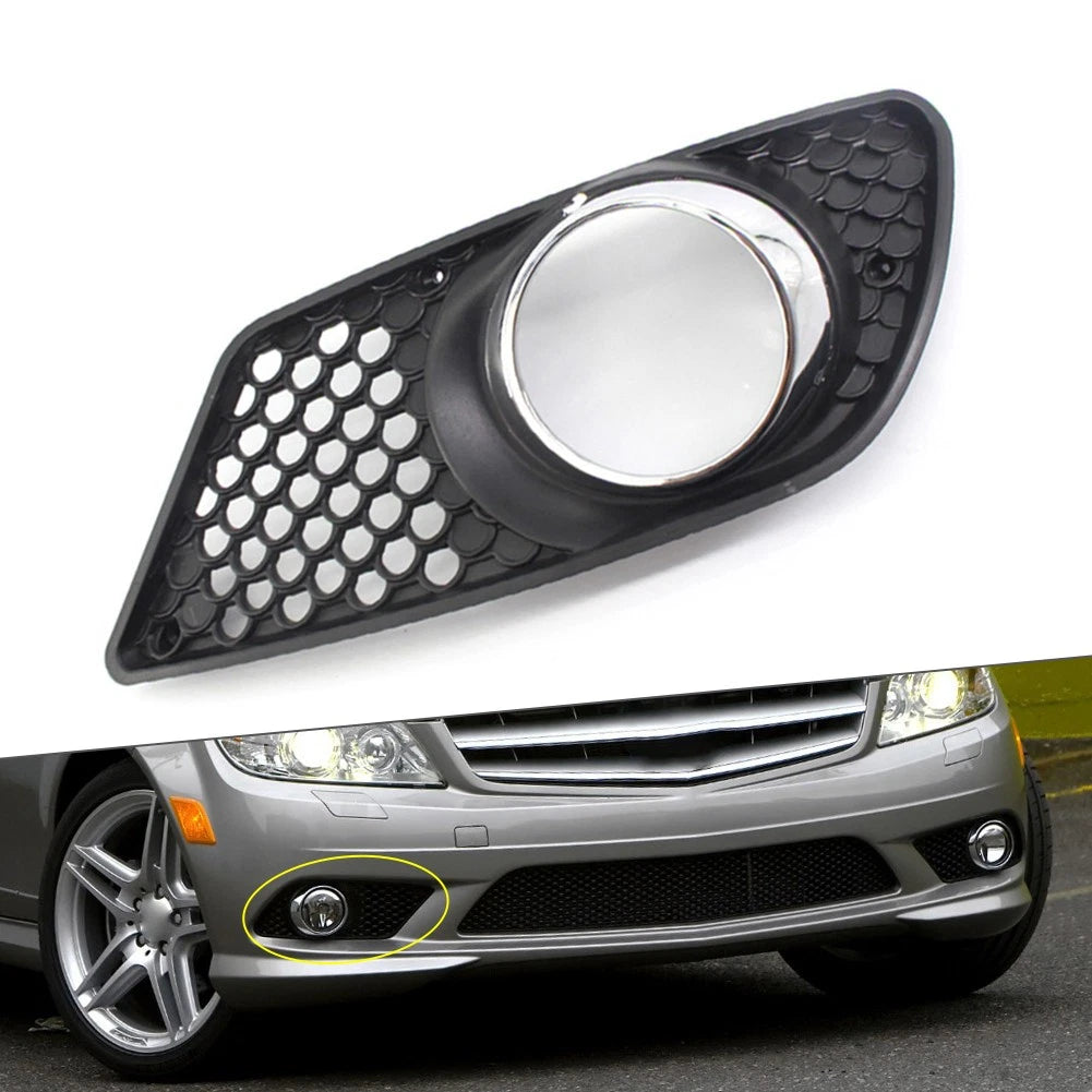 Right Front Bumper Fog Light Grille Cover for Benz C Class W204 (2008–2010)