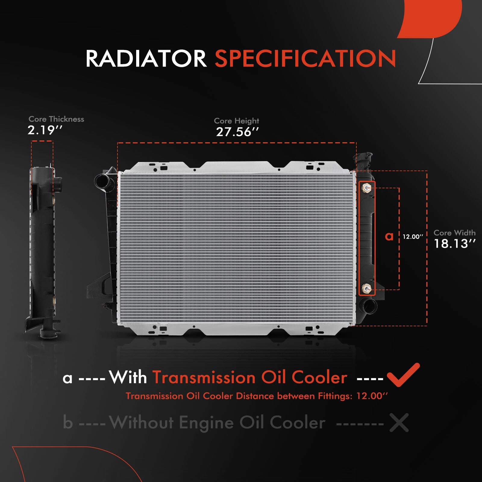 Radiator for Ford F-150 F-250 F-350 Bronco (1985–1997)