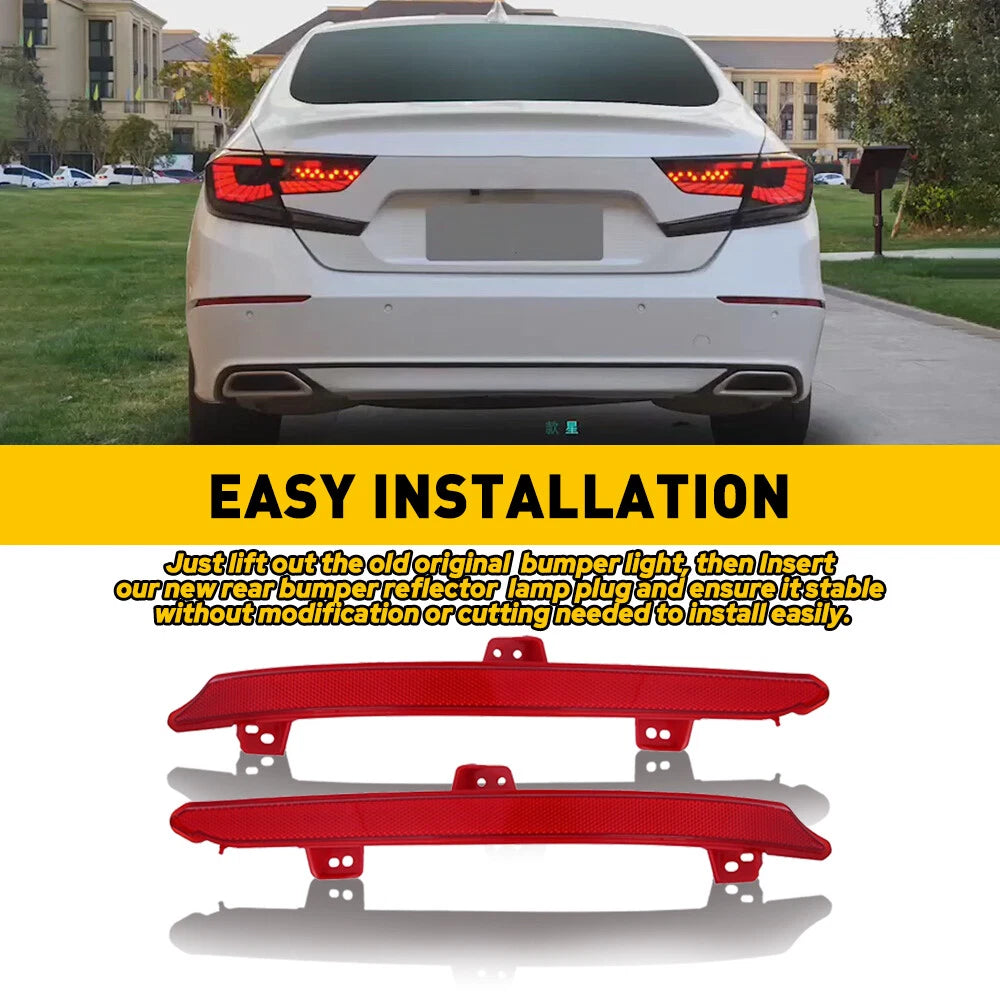 2X Rear Reflector Bumper Light for Honda Accord (2018–2022)
