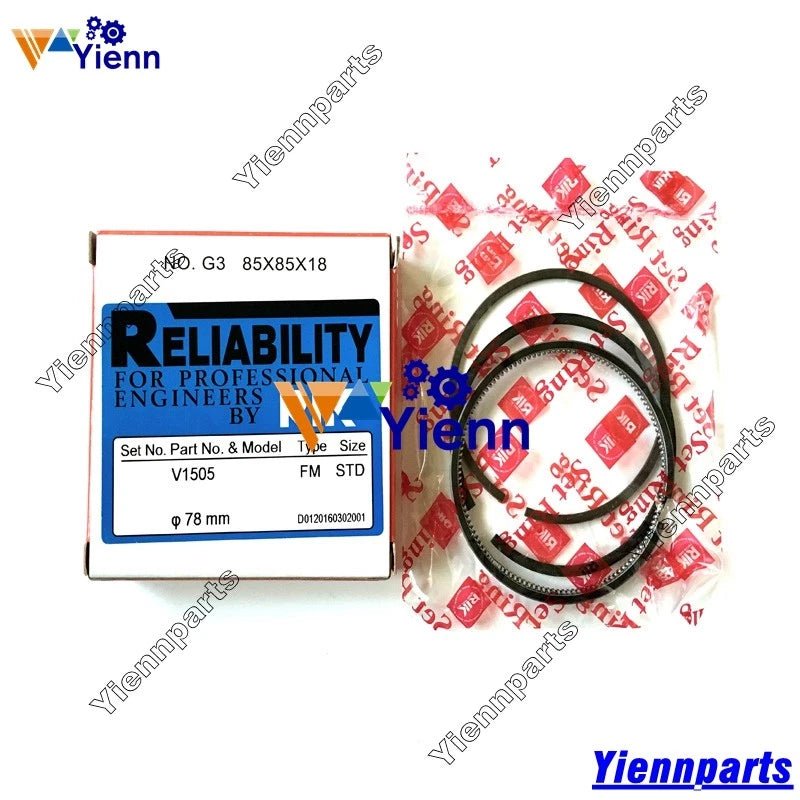 Piston Kit Ring Set for Kubota V1505 V1505BH V1505D (Engine Parts)