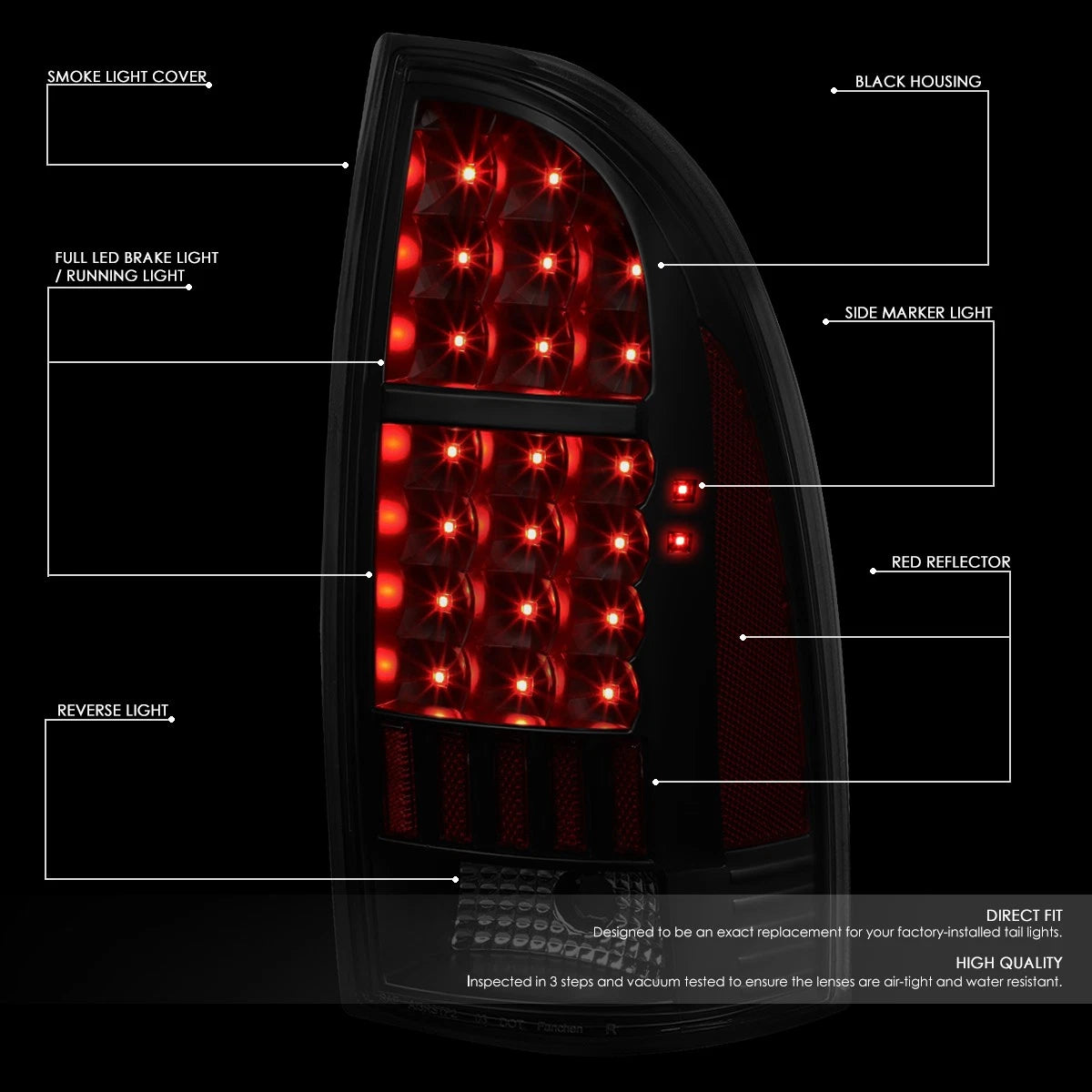 LED Tail Brake Light Stop Lamp Set for Toyota Tacoma (2005–2015)