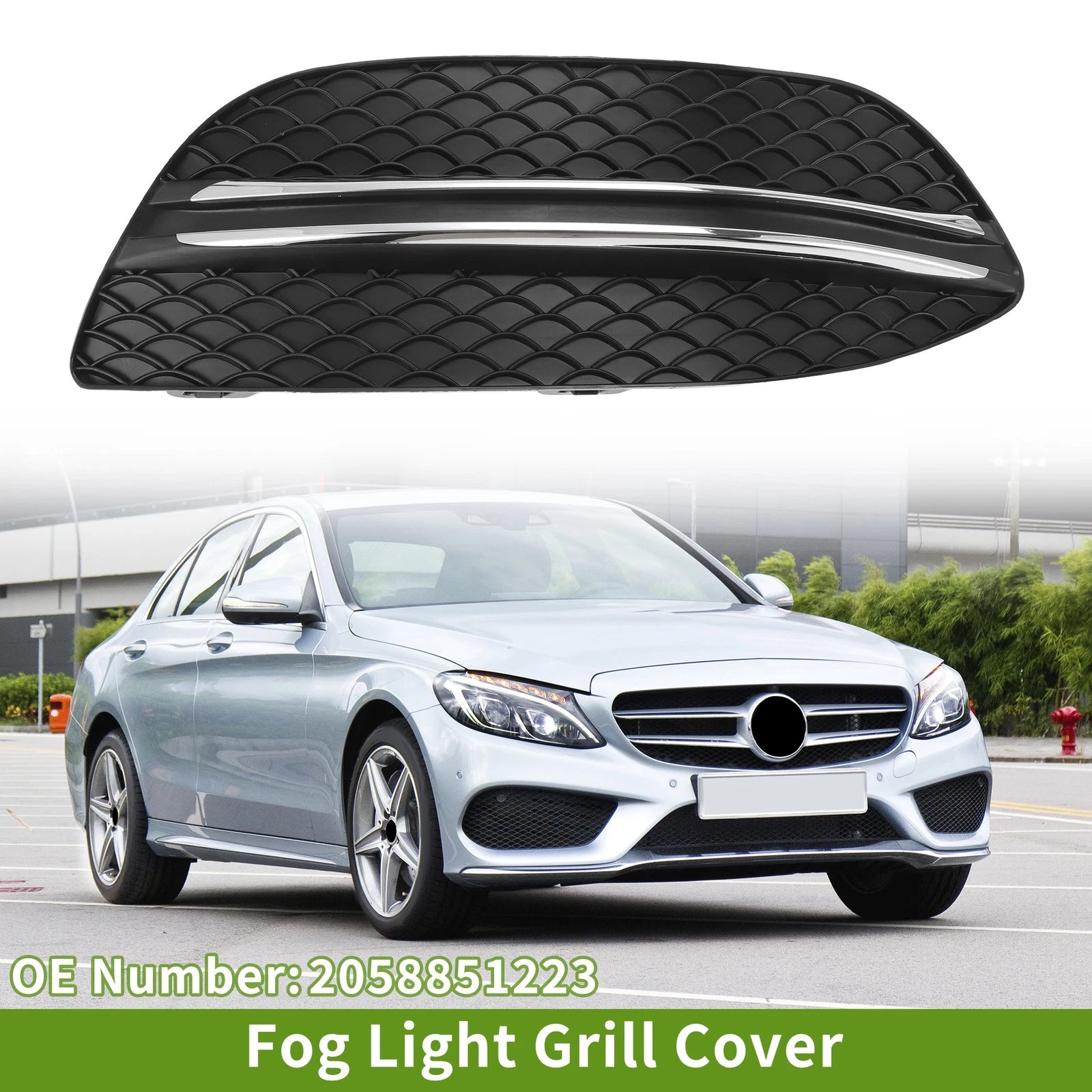 1 Pc Fog Light Grill for Mercedes Benz C-Class (2015–2021) No. 2058851223