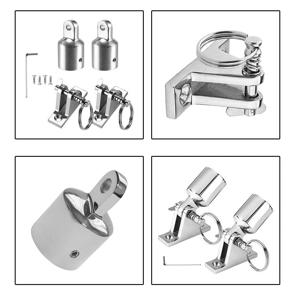 Set of 2 Bimini Top Deck Hinges 316 SS for Kayaks Canoes Yachts