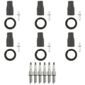 Set of 6 NGK G-Power Platinum Spark Plugs & Coil Boots for Azera Genesis Sedona (2006–2015)