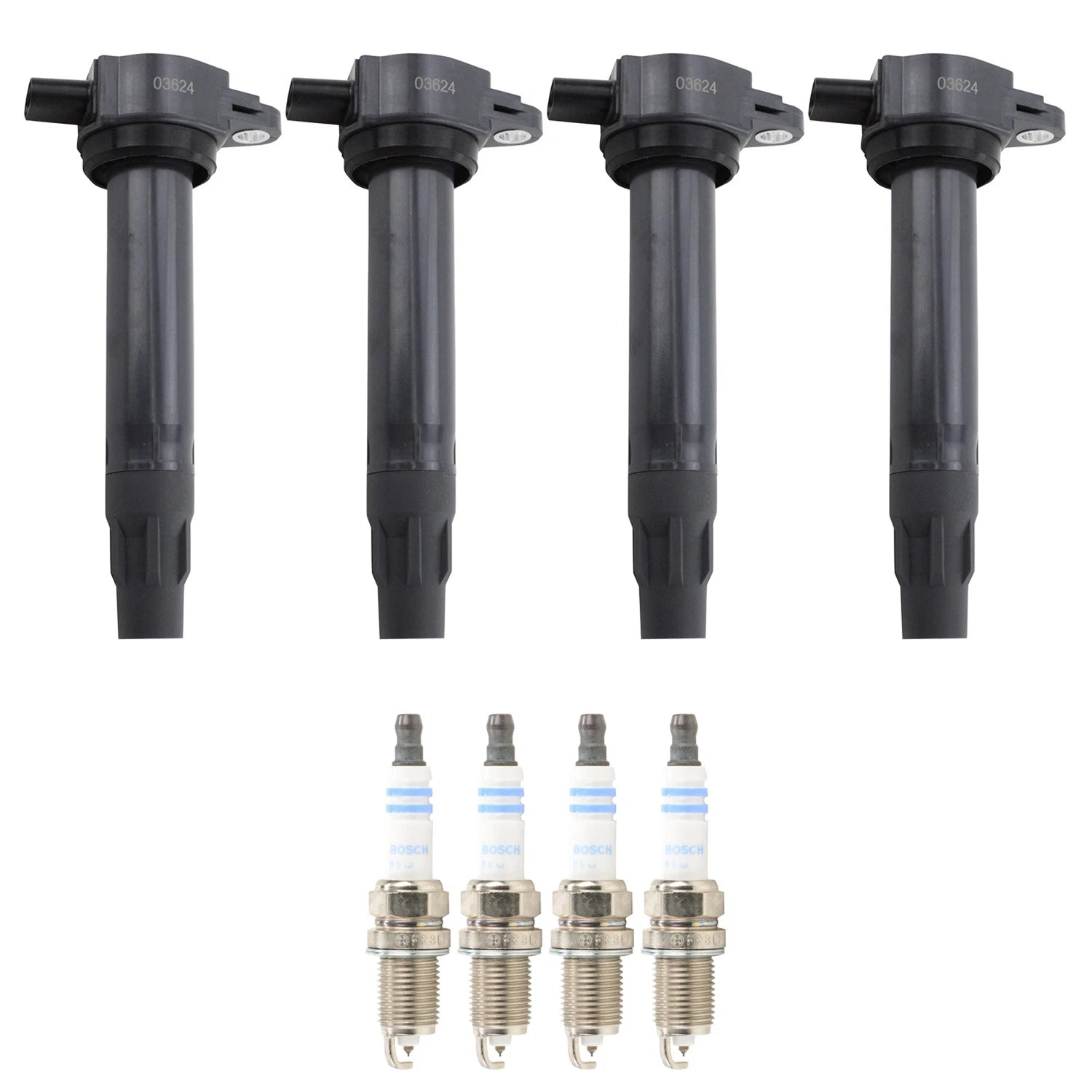 Set of 4 Ignition Coils & Spark Plugs for Dodge Caliber, Patriot (2007–2012)