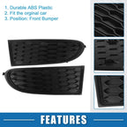 Front Fog Light Cover Grille for Dodge Journey 2011-2020 Black (Set of 2)