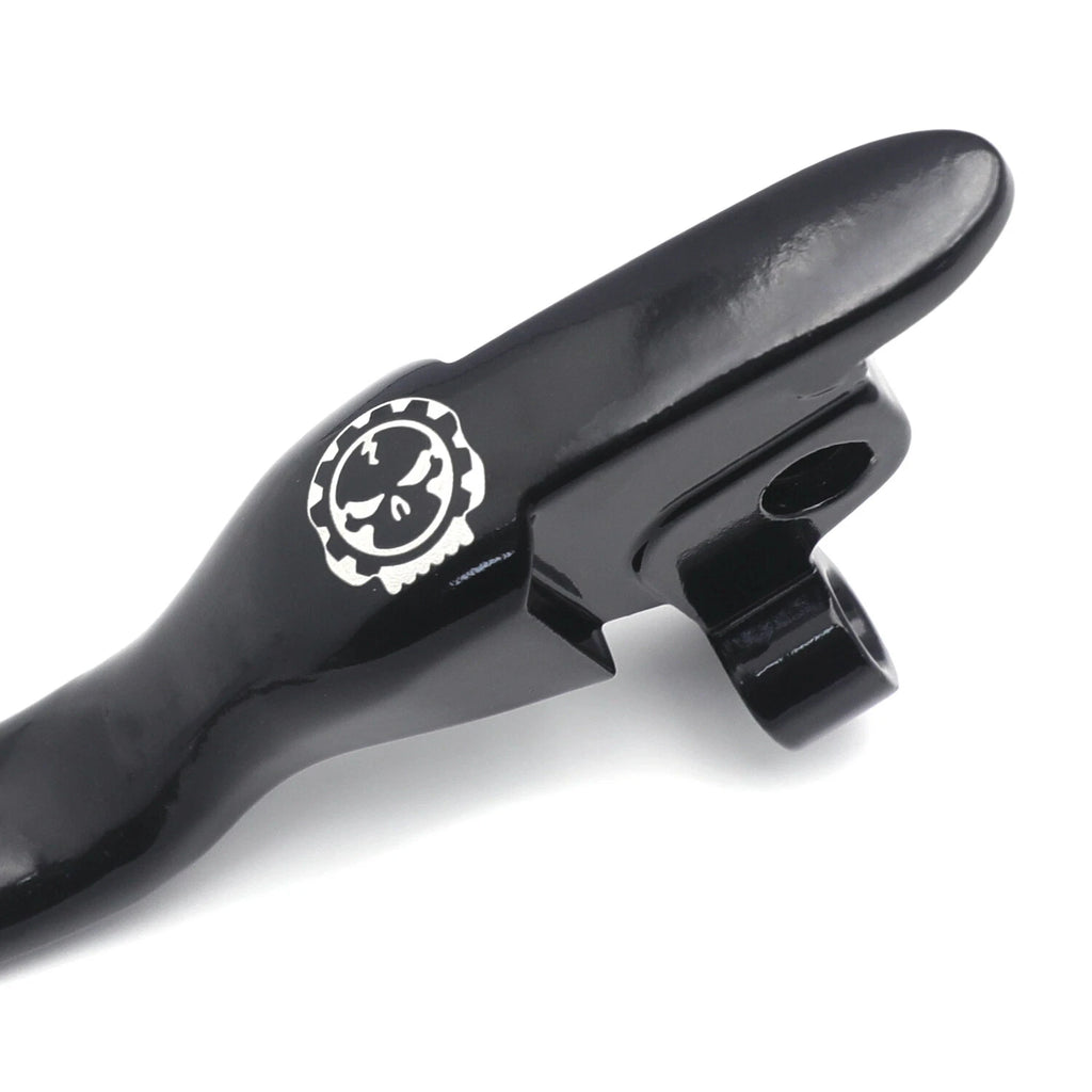 Black Skull Smooth Shorty Brake Clutch Levers for Harley Touring Trike (2008–2013)