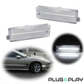 2X White LED Front Bumper Side Marker Lights for Pontiac Firebird (1998–2002)