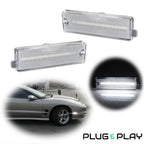 2X White LED Front Bumper Side Marker Lights for Pontiac Firebird (1998–2002)