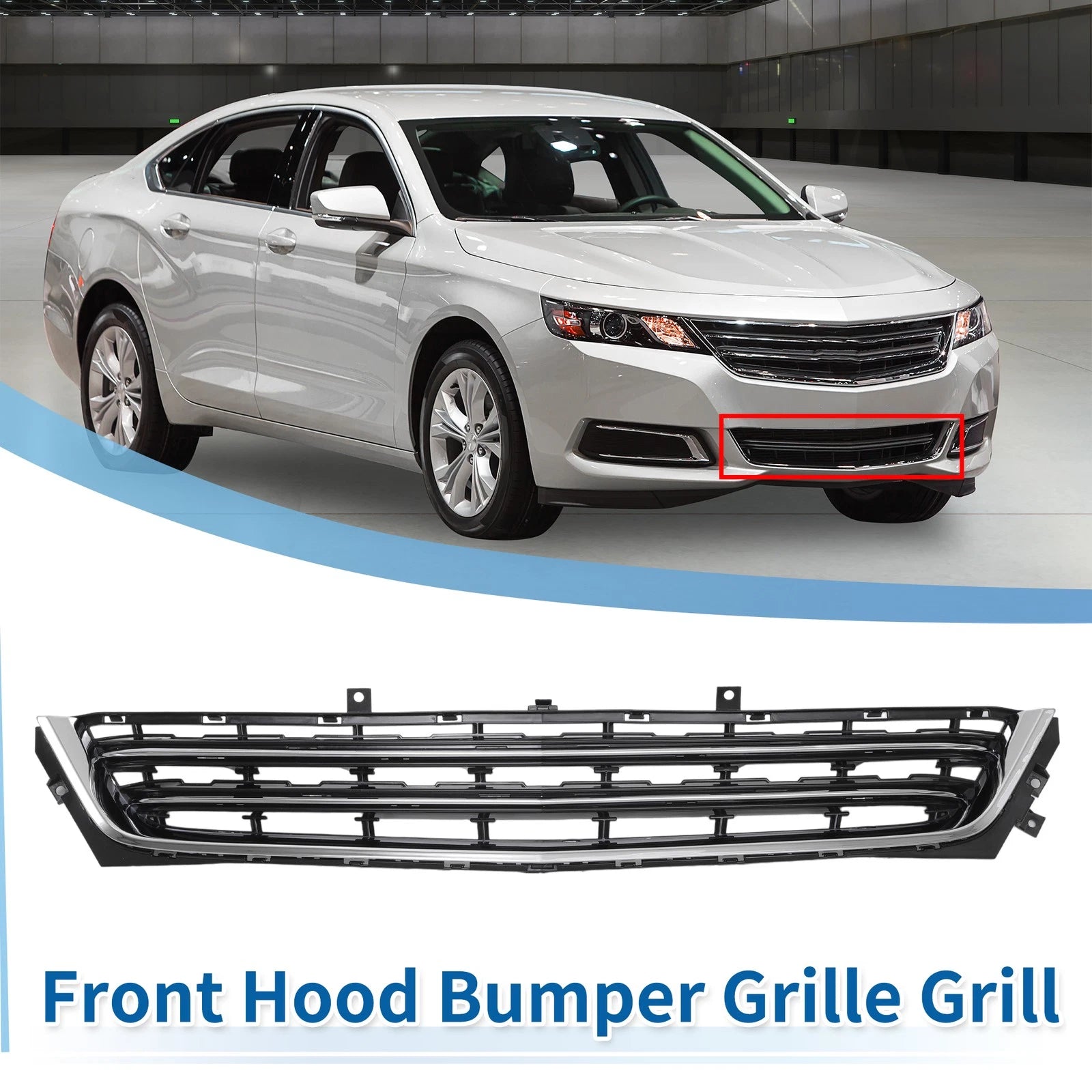 Front Lower Bumper Grille for Chevrolet Impala (2014–2020) Chrome