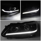 LED DRL Black Amber Side Projector Headlights for Honda Accord (2016–2017)