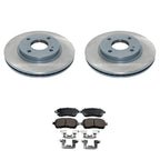 Front Rotors & Akebono ProACT Brake Pads Kit for Ford Fiesta (2011–2019)