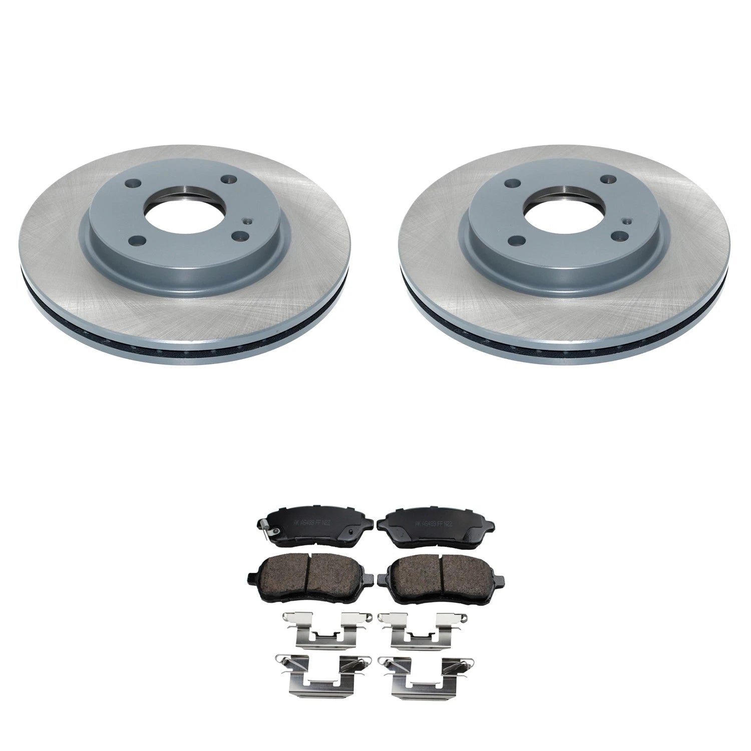 Front Rotors & Akebono ProACT Brake Pads Kit for Ford Fiesta (2011–2019)