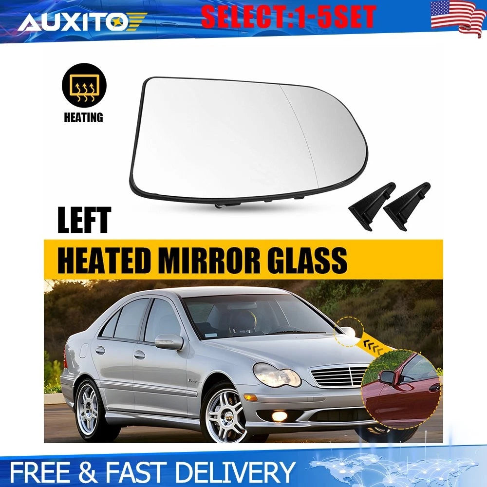 Left Heated Mirror Glass for Mercedes E Class W211 E320 E350 E500 AMG (2003–2006)