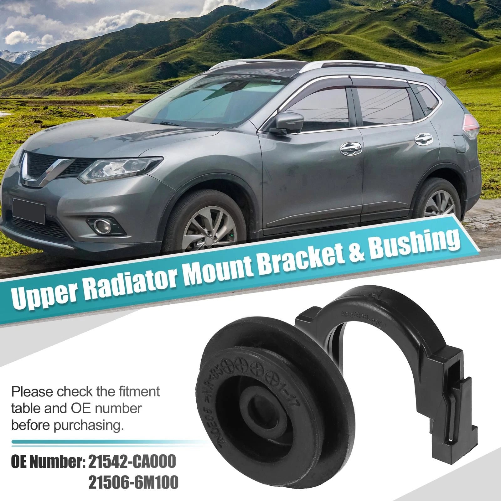 Set of 2 Upper Radiator Mount Bushing Bracket 21542-CA000 for Nissan Altima 