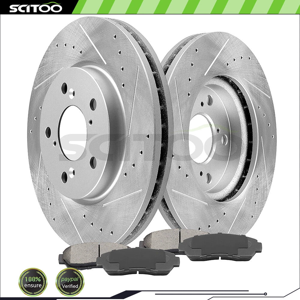 Front Brake Rotors & Ceramic Pads for Honda Odyssey EX LX (2005–2010)