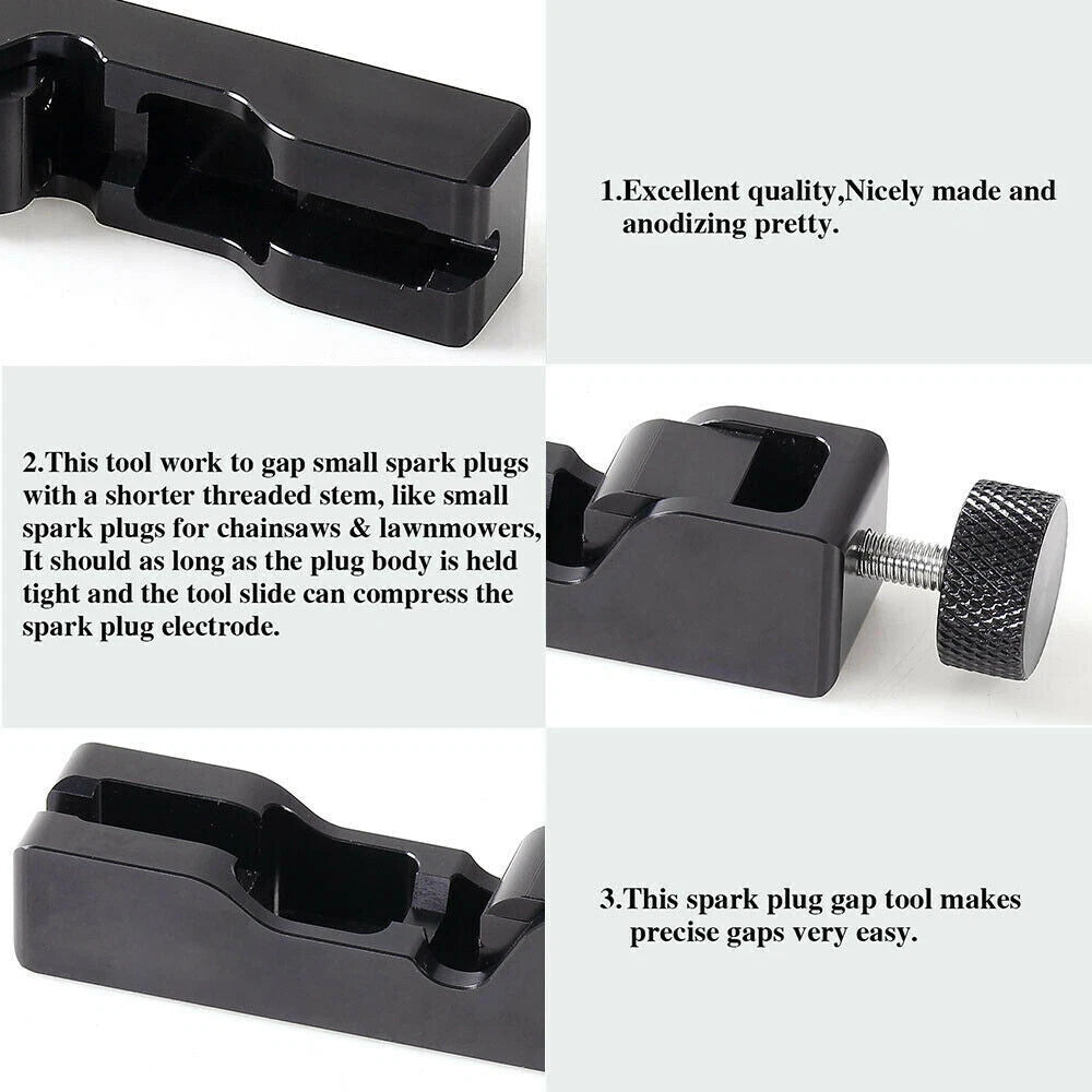Spark Plug Gap Tool Set (10mm, 12mm, 14mm, 16mm) - Universal Matte Black/Red
