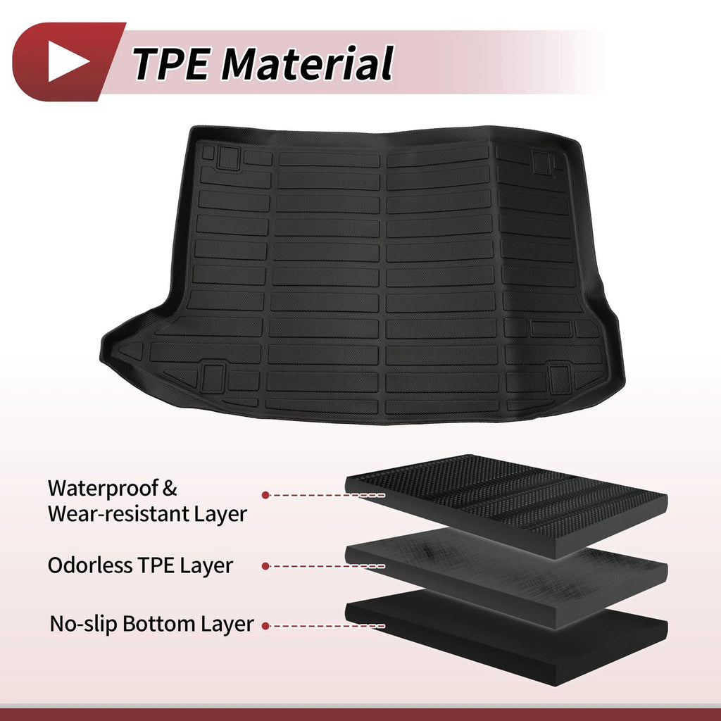 Trunk Mat for Hyundai Kona (2018–2023) TPE Cargo Liner Black