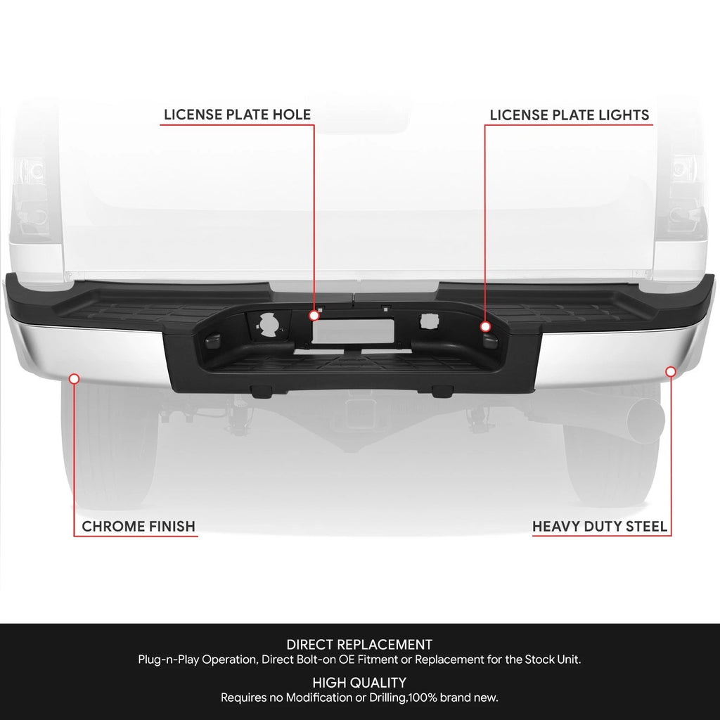 Rear Bumper for Silverado Sierra 2500 HD (2007–2010) OE Style w/o Sensor Holes