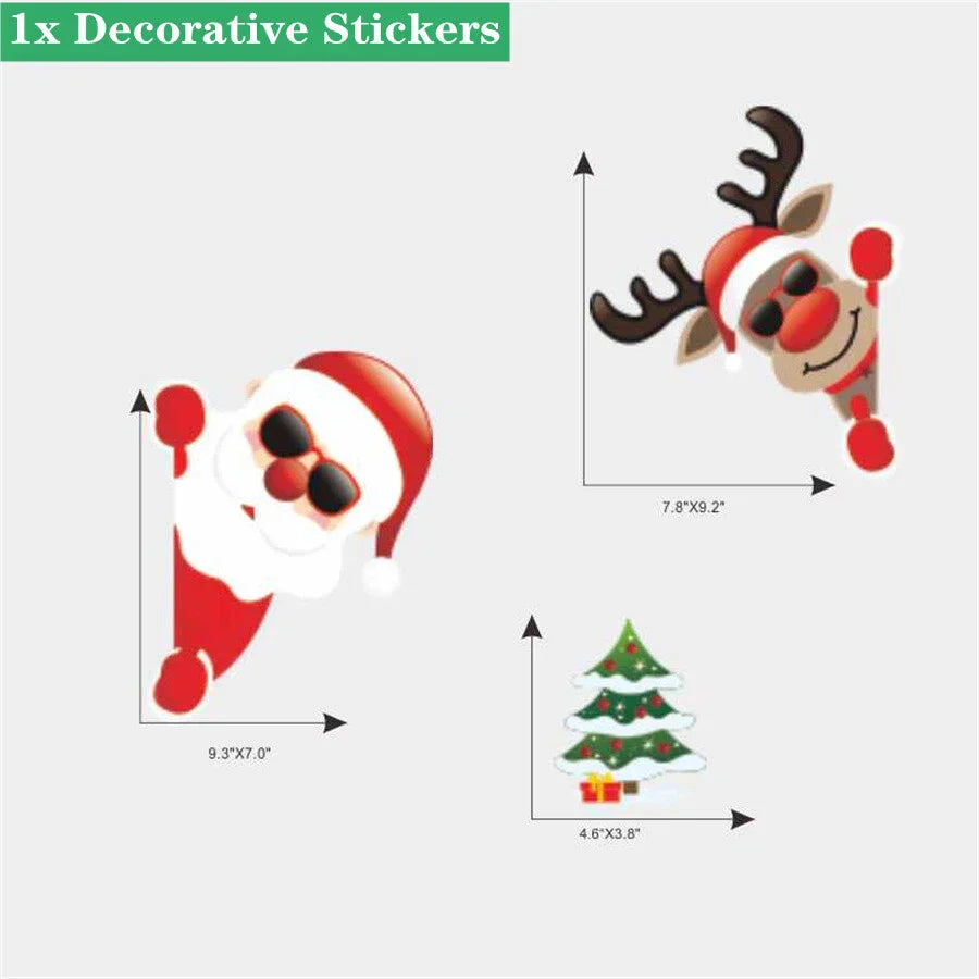 Christmas Decoration Sticker Santa Claus Moose Tree Decor