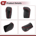 1Pc Gear Shift Knob Cover for Subaru Forester (2006–2012) Black Red Faux Leather