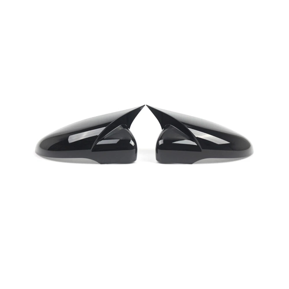 Gloss Black Horn-Style Side Wing Mirror Caps for VW Golf MK6 (2010–2013)