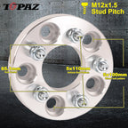 Set of 4 Wheel Spacer Adapters for Chevy Saturn Pontiac (5x110 to 5x100)