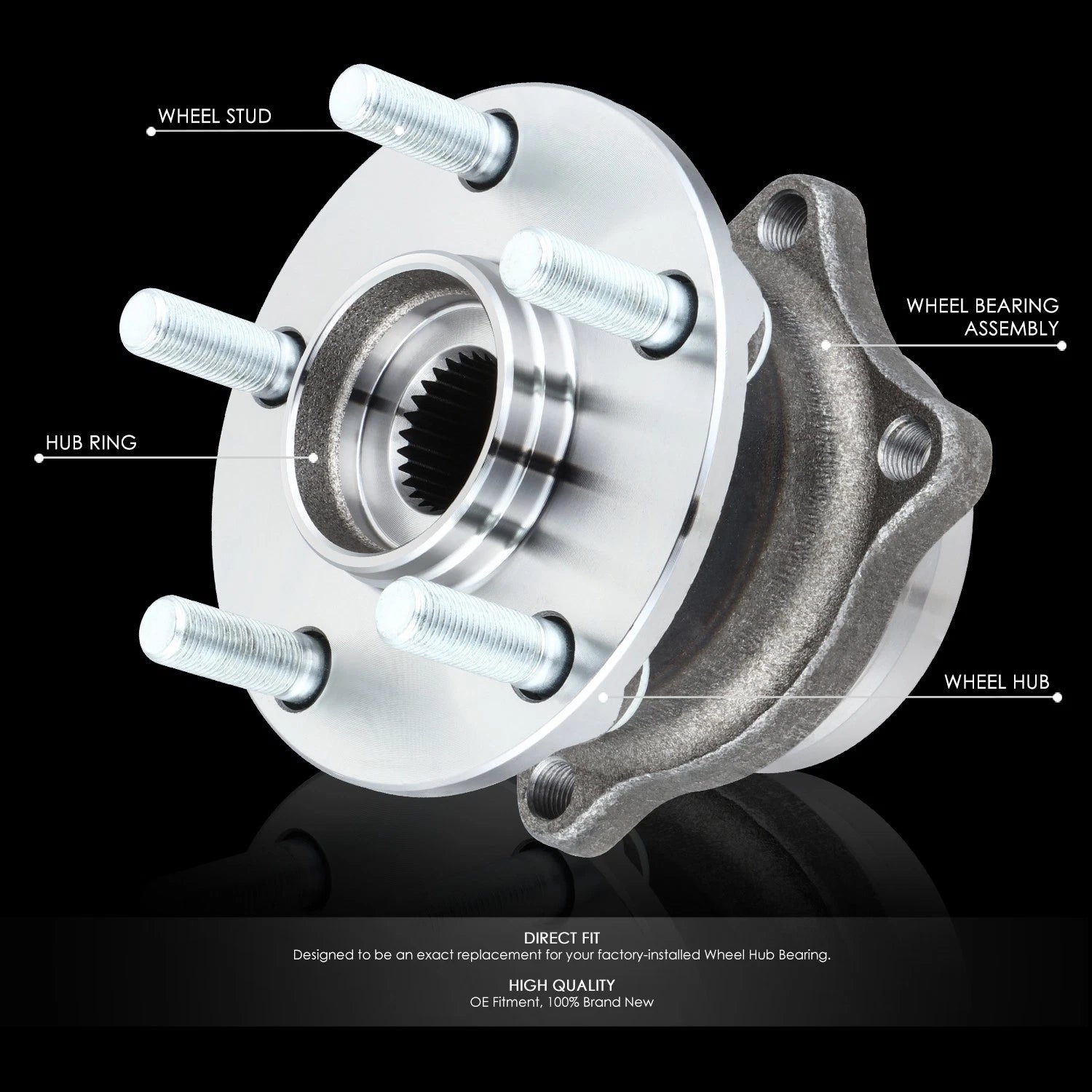 Set of 2 Wheel Bearings & Hubs for Subaru BRZ WRX Outback Toyota 86 (2008–2022)