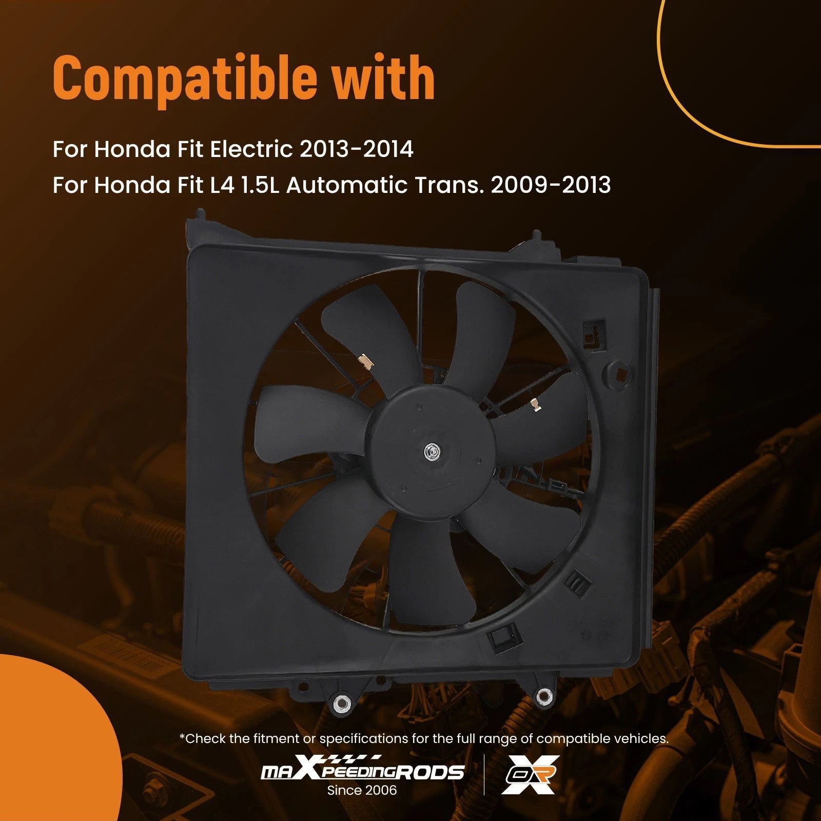 Electric Radiator Cooling Fan for Honda Fit 2009–2014 Automatic Trans