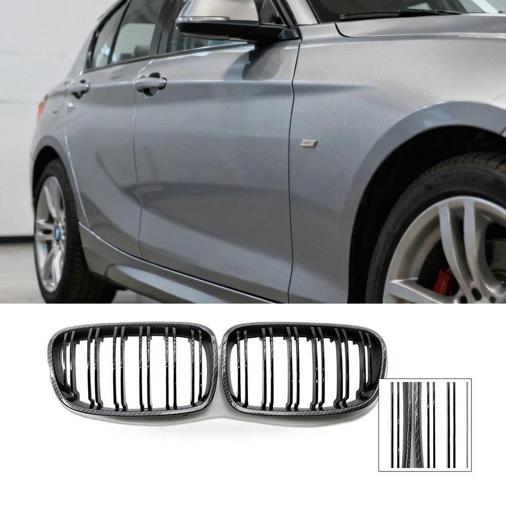 Carbon Texture Double Line Grille for BMW 1 Series F20 (2011–2014)